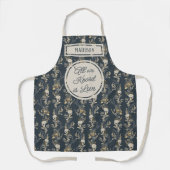 Blue & Chic Moderne Name Holiday Baking Schürze (Vorderseite)