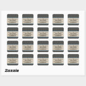 Blue Chic Quatrefolien Save the Date Aufkleber (Blatt)