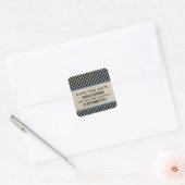 Blue Chic Quatrefolien Save the Date Aufkleber (Umschlag)