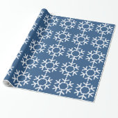 Blue Chic Snowflake Wrapping Paper Geschenkpapier (Ungerollt)