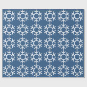 Blue Chic Snowflake Wrapping Paper Geschenkpapier (Flach)