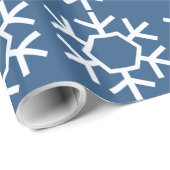 Blue Chic Snowflake Wrapping Paper Geschenkpapier (Rolleneckpunkt)