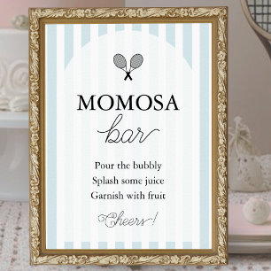 Blue Chic Tennis Baby Dusche Momosa Bar Sign Poster