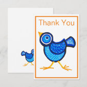 Blue chick Vielen Dank Dankeskarte (Vorne/Hinten)