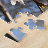 Blue Chickadee Familie unter Almond Blossom Puzzle (Seite)