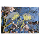 Blue Chickadee Mutter und Babys Ostern Große Geschenktüte (Rückseite)