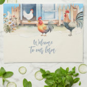 Blue Chicken Coop Farmhouse Diät Handtuch (Gefaltet)