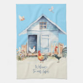 Blue Chicken Coop Farmhouse Diät Handtuch (Vertikal)