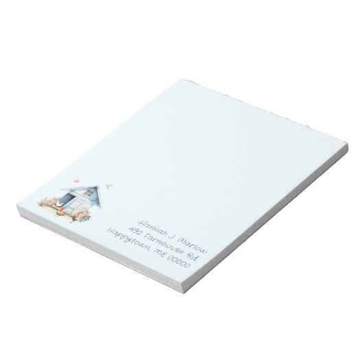 Blue Chicken Coop Personalisiert Notizblock (Rotiert)