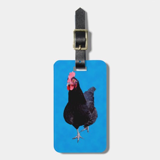 Blue Chicken Strut, Gepäckmarke Gepäckanhänger (Vorderseite vertikal)