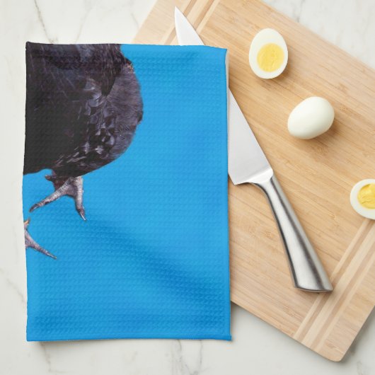 Blue Chicken Strut, Geschirrtuch (Viertel Falte)