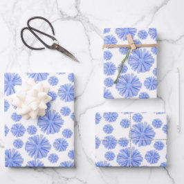 Blue Chicory-Blume Geschenkpapier Set