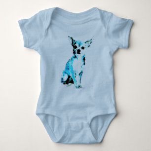 Blue Chihuahua Niedlich Baby Bodysuit Baby Strampler