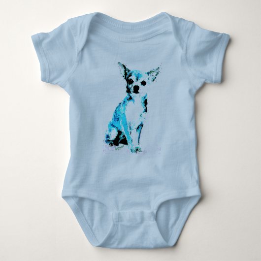 Blue Chihuahua Niedlich Baby Bodysuit Baby Strampler (Vorderseite)