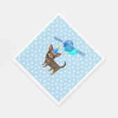 Blue Chihuahua Paper Party Napkins Serviette (Ecke)