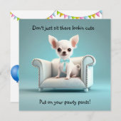 Blue Chihuahua-Party Einladungen (Vorne/Hinten)