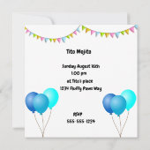 Blue Chihuahua-Party Einladungen (Rückseite)