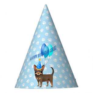 Blue Chihuahua Party Hat Partyhütchen