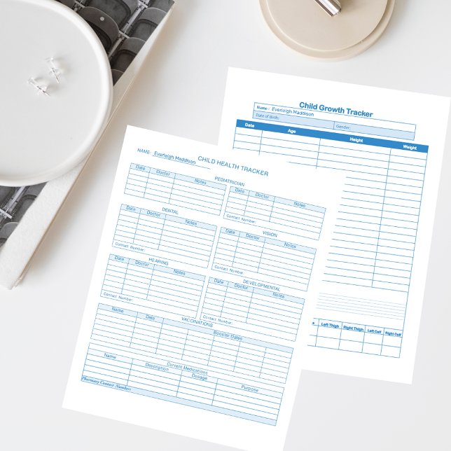 Blue Child Healthcare and Growth Tracker Seiten (Von Creator hochgeladen)