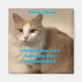 Blue Chilless Cat Ladys Magnet (Vorne)