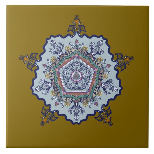 Blue china design.  What do you see Ceramic Tile Fliese (Vorderseite)