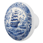 Blue China Inspiriert Nautical Ship Knob Keramikknauf (Rechts)