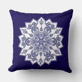 Blue China Mandela Kissen