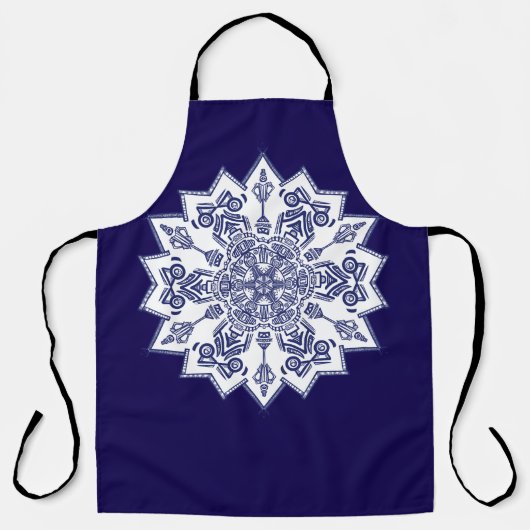 Blue China Mandela Schürze (Vorderseite)