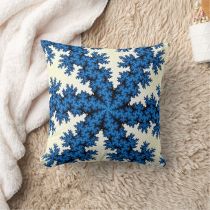 Blue China Snowflake Kissen