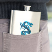Blue Chinese Dragon Custom Flask Flachmann (Beispiel)