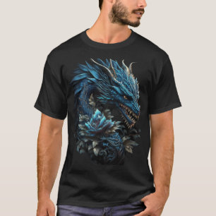 Blue Chinese Dragon E Girl Aesthetic E Boy Retro 9 T-Shirt