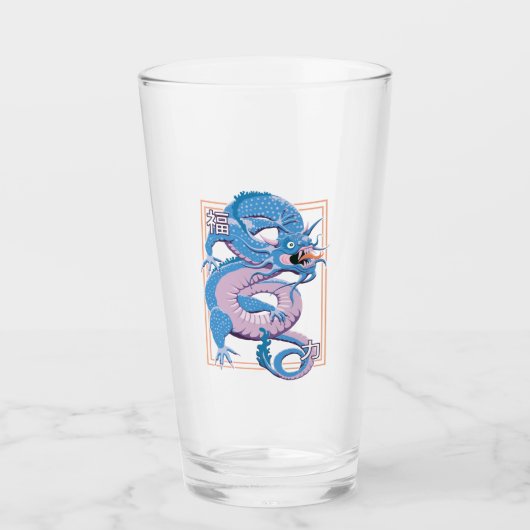 Blue Chinese Dragon Glas (Vorderseite)