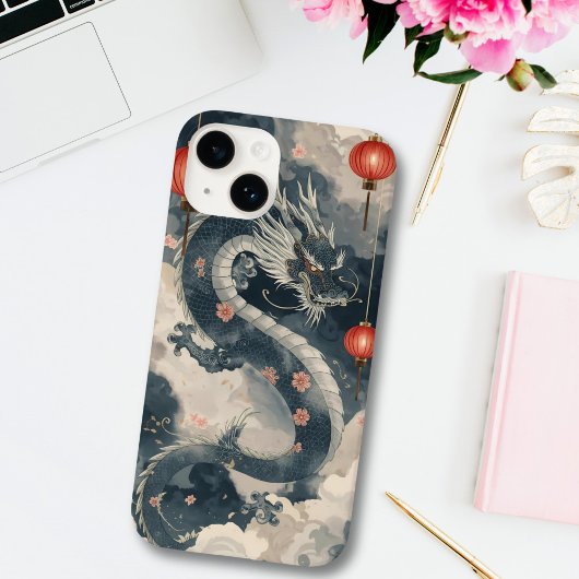 Blue Chinese Dragon Lanterns Case-Mate iPhone Hülle