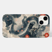 Blue Chinese Dragon Lanterns Case-Mate iPhone Hülle (Rückseite (Horizontal))