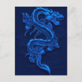 Blue Chinese Dragon Postkarte (Vorderseite)