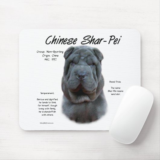 Blue Chinese Shar Pei History, Sharpei, Shar-pei Mousepad (Mit Mouse)