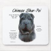 Blue Chinese Shar Pei History, Sharpei, Shar-pei Mousepad (Vorne)