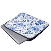 Blue Chinoiserie Asian French Toile Laptopschutzhülle (Vorne Knopf)