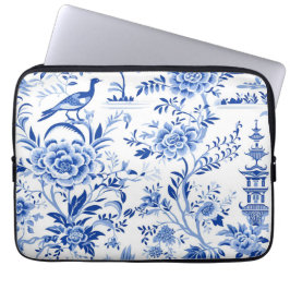 Blue Chinoiserie Asian French Toile Laptopschutzhülle