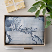 Blue Chinoiserie Asiatische Französisch Dekoupage Seidenpapier (Geschenk)