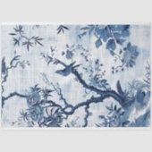 Blue Chinoiserie Asiatische Französisch Dekoupage Seidenpapier (Vorderseite)