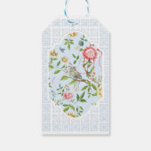 Blue Chinoiserie Baby Dusche Danke für Tag Geschenkanhänger (Rückseite)