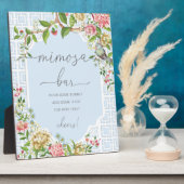 Blue Chinoiserie Baby Dusche Mimosa Bar Schild Fotoplatte (Seite)