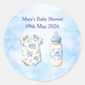 Blue Chinoiserie Baby Shower Stickers (20) (Vorderseite)