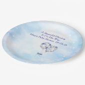 Blue Chinoiserie Baby Shower Tableware Set Pappteller (Schrägansicht)