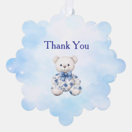 Blue Chinoiserie Baby Shower Thank You Card Ornament Karte