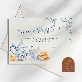 Blue Chinoiserie Baby Shower Windschutzkarte Begleitkarte