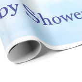 Blue Chinoiserie Baby Shower Wrapping Paper Geschenkpapier (Rolleneckpunkt)