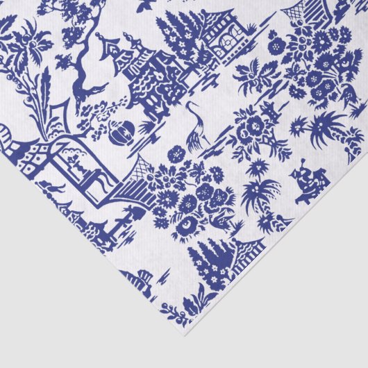 Blue Chinoiserie Blue Flow Decoupage Seidenpapier (Ausschnitt)