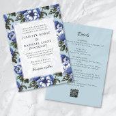 Blue Chinoiserie Blues All in One Wedding Einladung